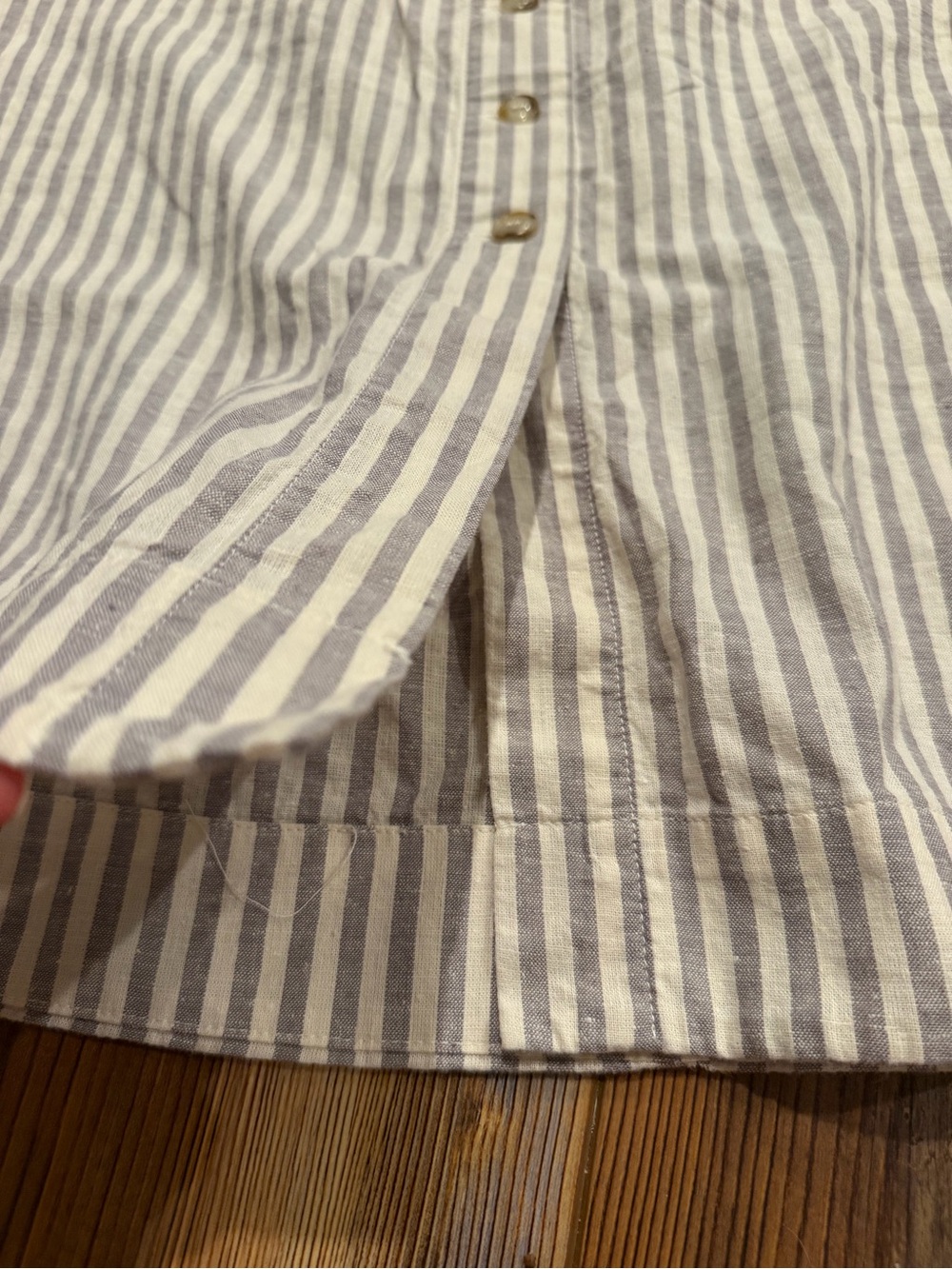 Madewell Hemp Cotton Striped Paperbag Midi Skirt Pockets Size Small - Picture 4 of 6
